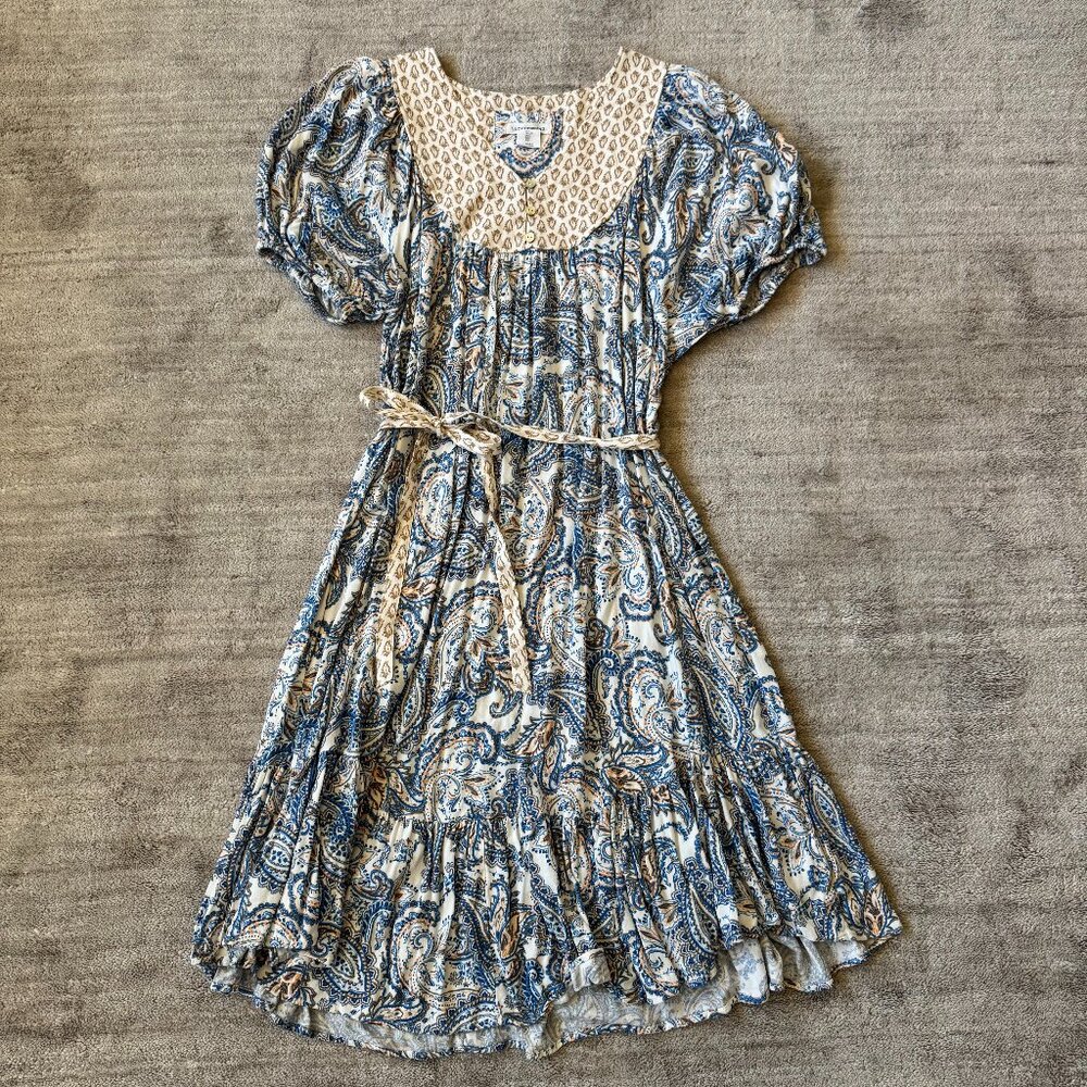 Lucky Brand Blue Paisley Midi Dress